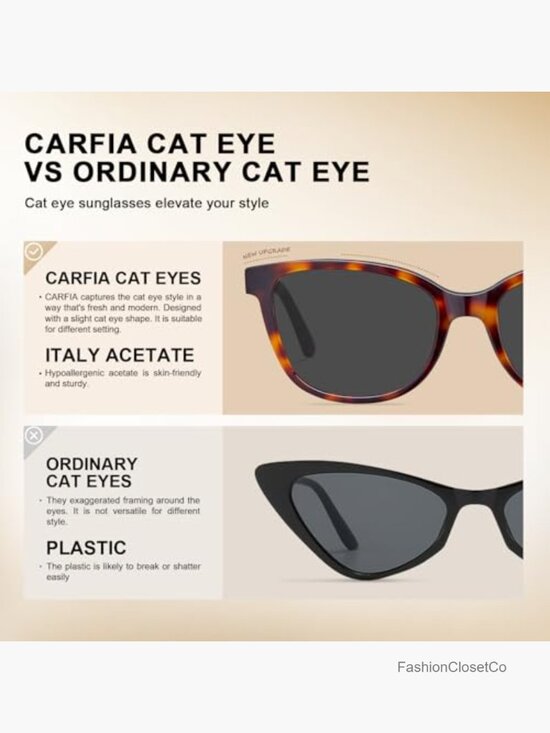 Acetate Polarized Cat Eye Sunglasses UV Protection Handmade Vintage Shades main image 7